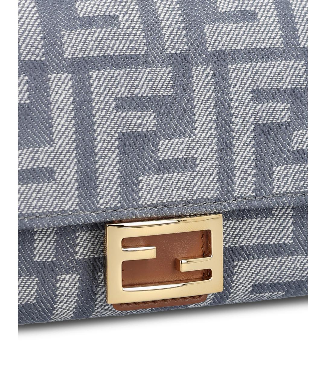 FENDI Синяя жаккардовая сумка через плечо, фото 3