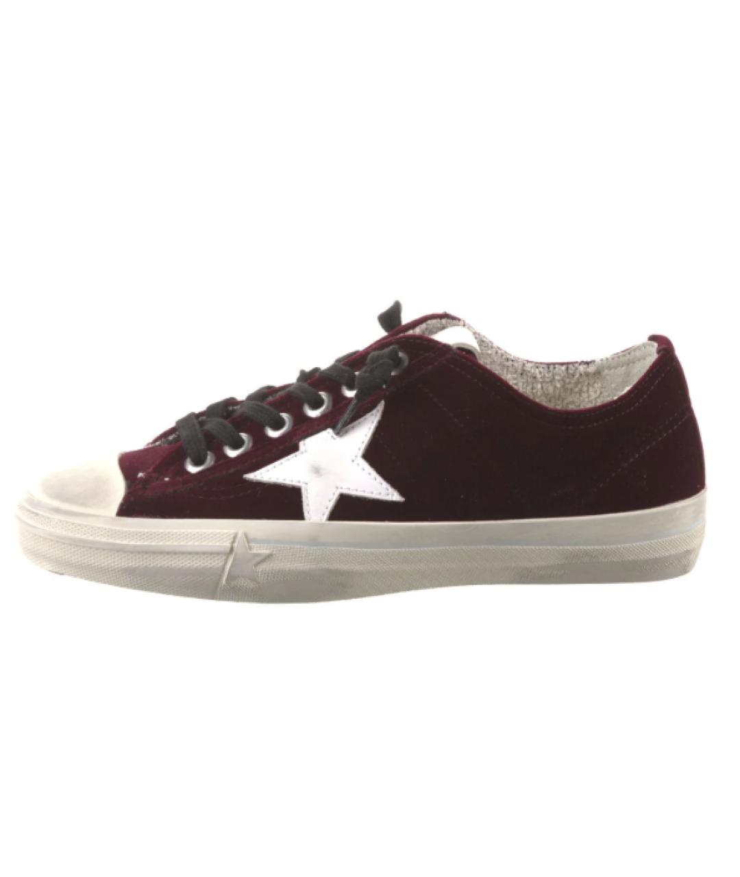 GOLDEN GOOSE DELUXE BRAND Бордовые бархатные кеды, фото 8