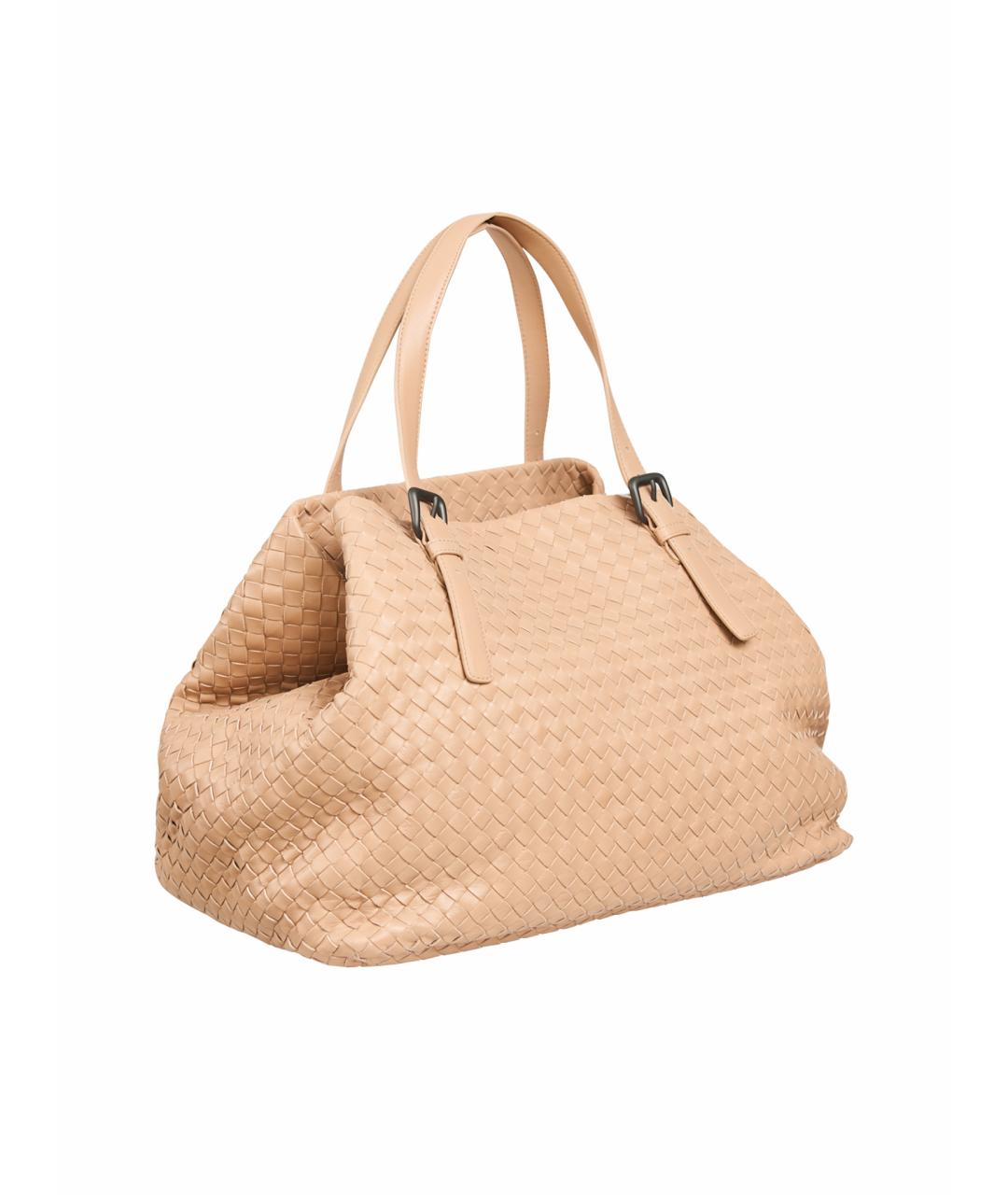 BOTTEGA VENETA Бежевая кожаная сумка тоут, фото 1