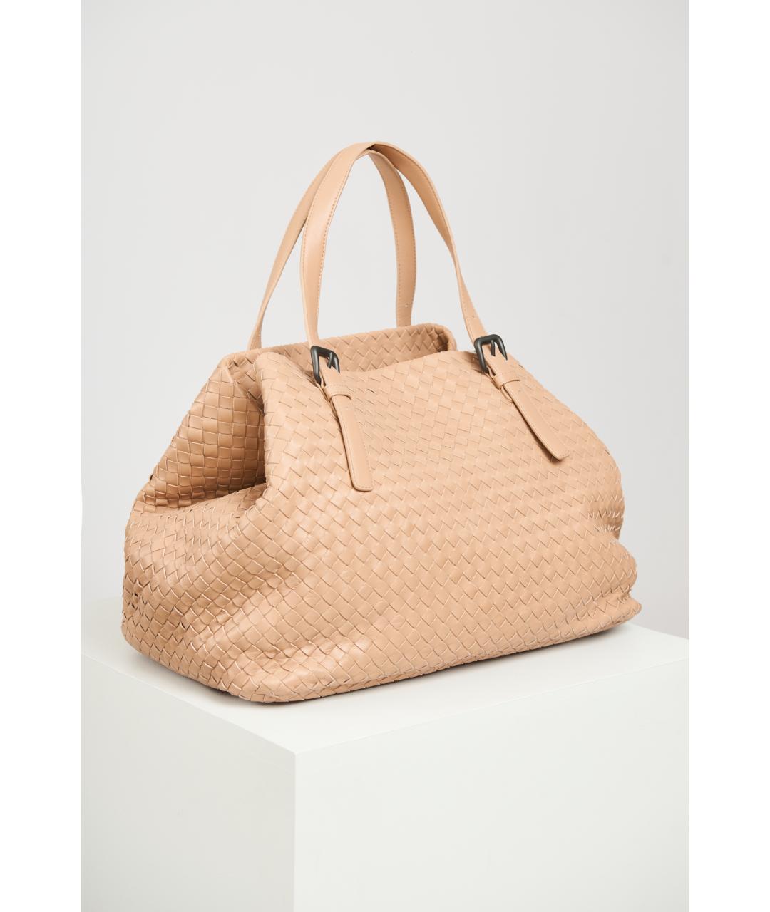 BOTTEGA VENETA Бежевая кожаная сумка тоут, фото 3