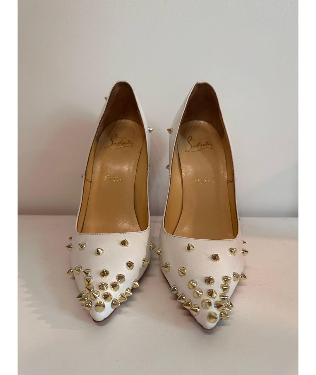 CHRISTIAN LOUBOUTIN Белые кожаные туфли, фото 2