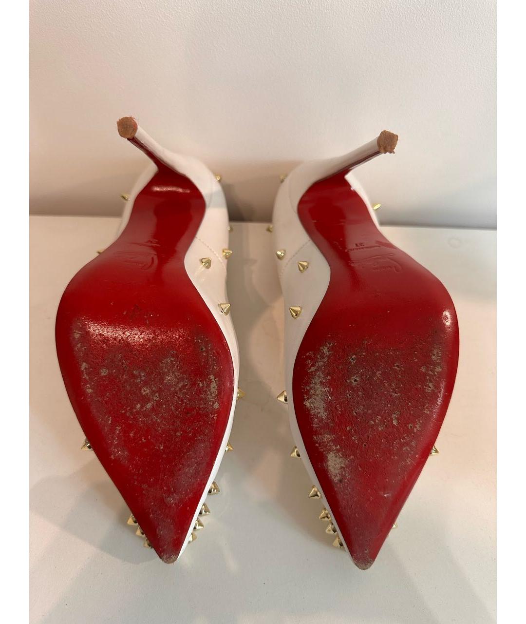 CHRISTIAN LOUBOUTIN Белые кожаные туфли, фото 6