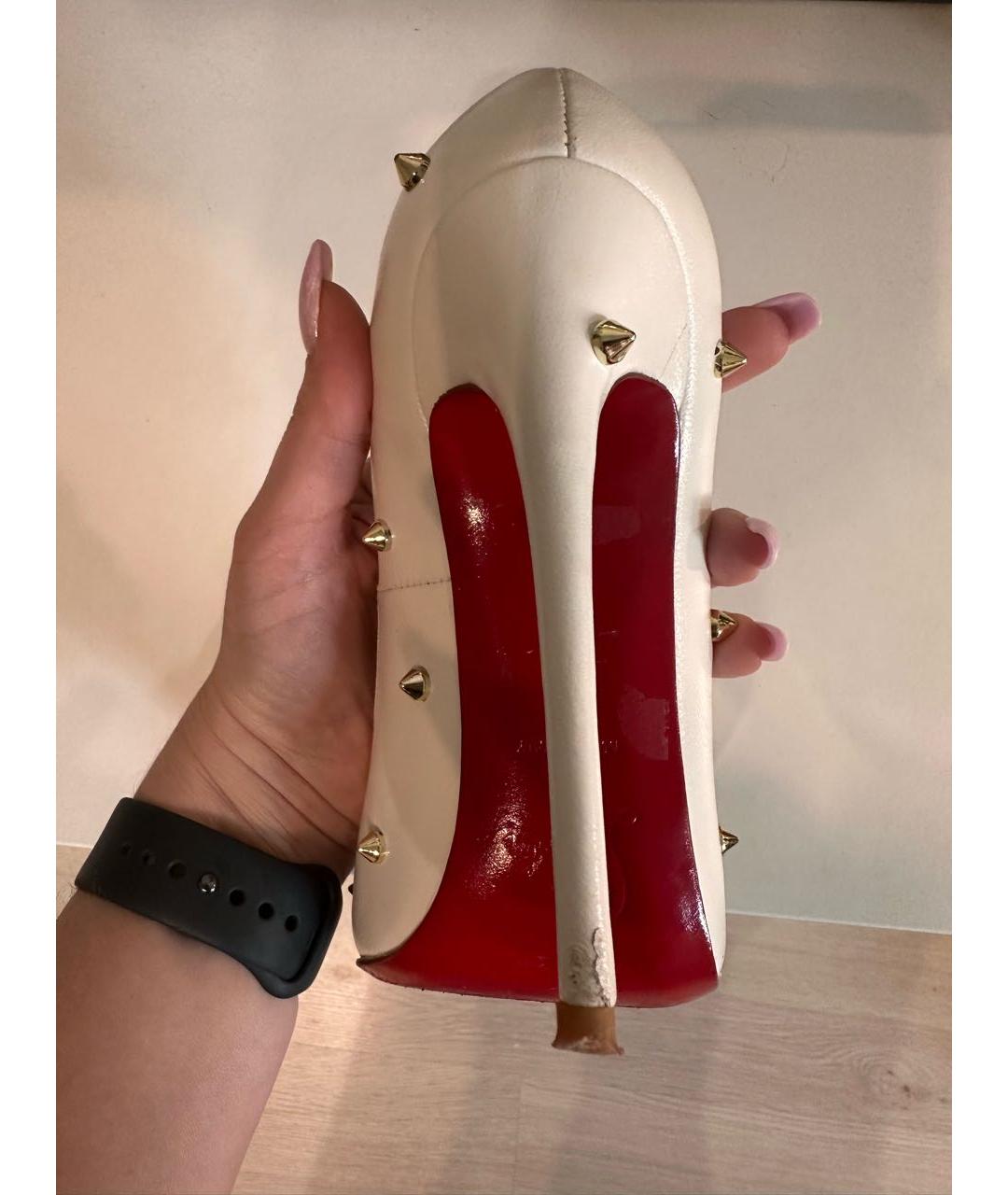 CHRISTIAN LOUBOUTIN Белые кожаные туфли, фото 7