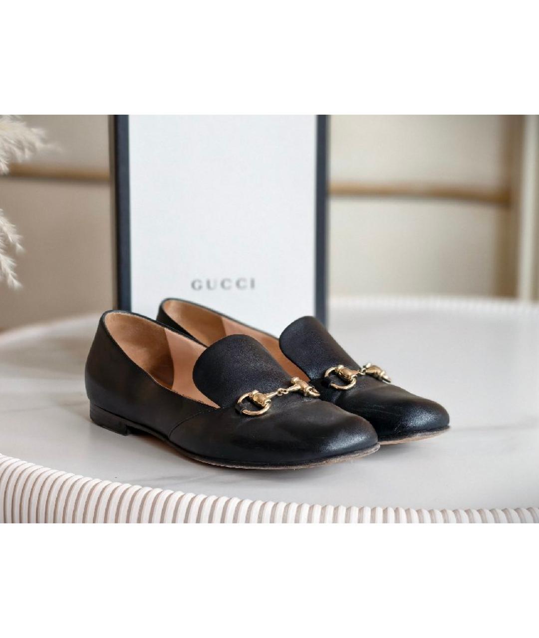 GUCCI Черные кожаные лоферы, фото 7