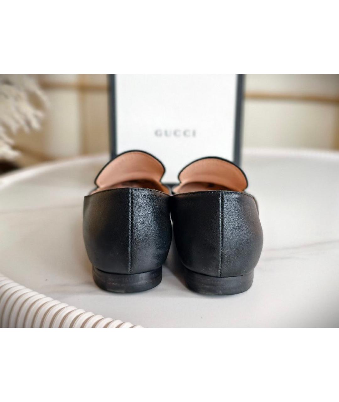GUCCI Черные кожаные лоферы, фото 4