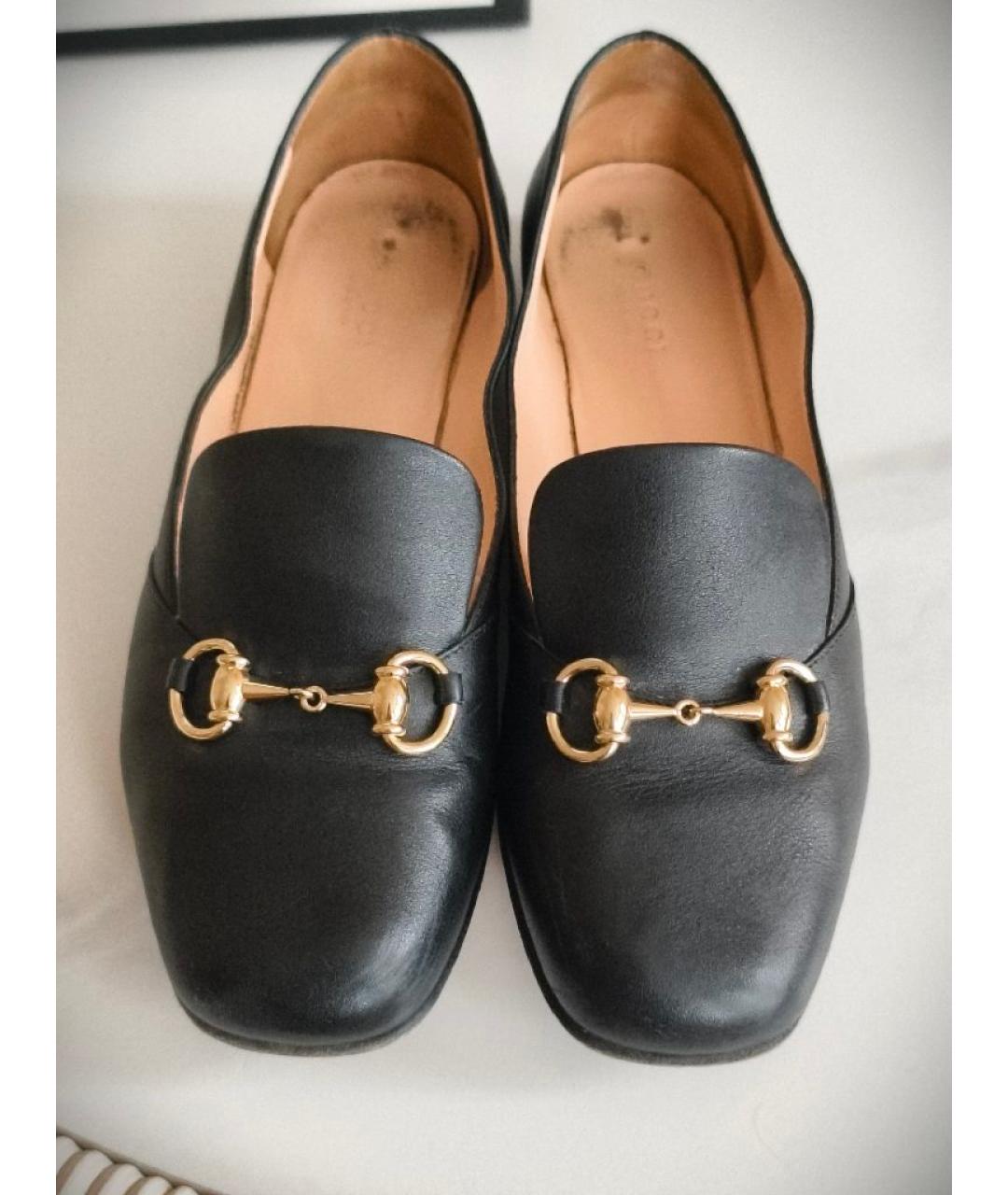 GUCCI Черные кожаные лоферы, фото 2