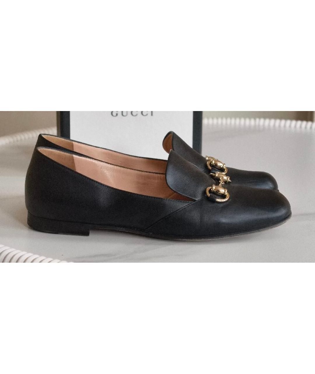 GUCCI Черные кожаные лоферы, фото 9