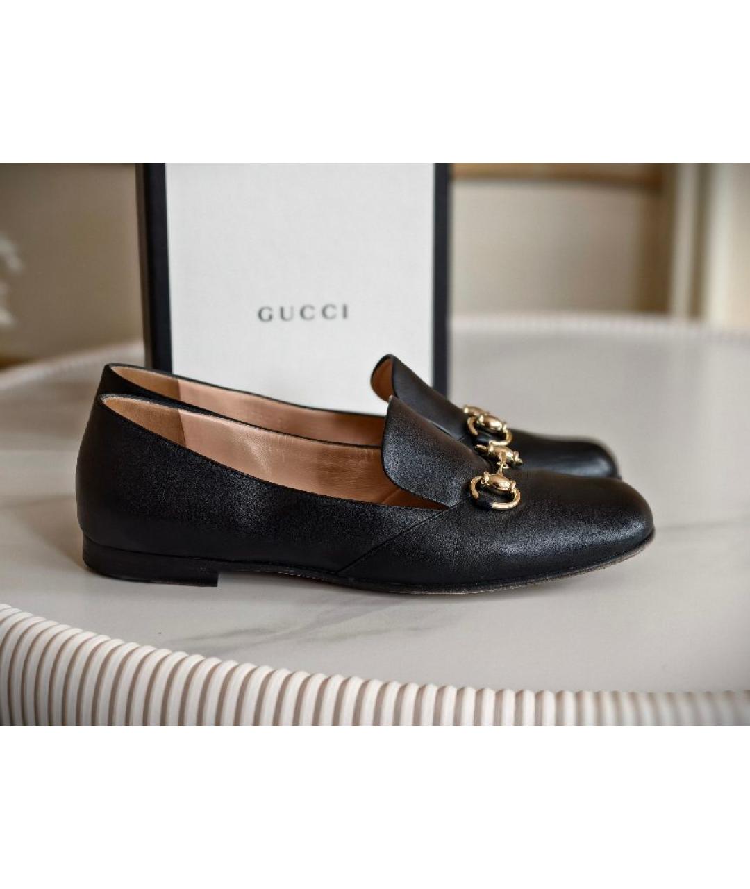 GUCCI Черные кожаные лоферы, фото 8