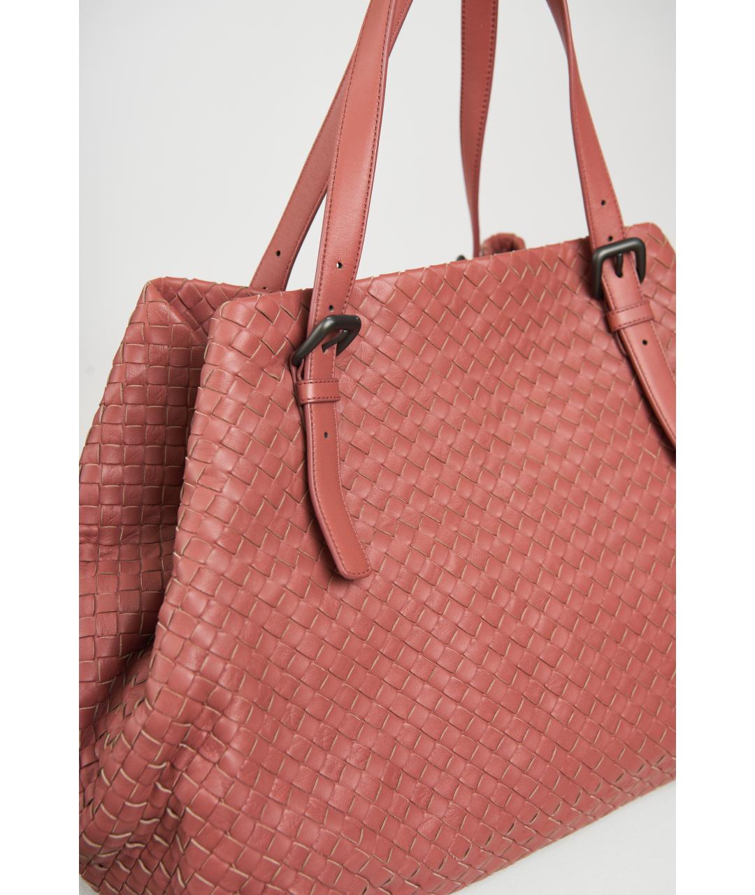 BOTTEGA VENETA Оранжевая кожаная сумка тоут, фото 2