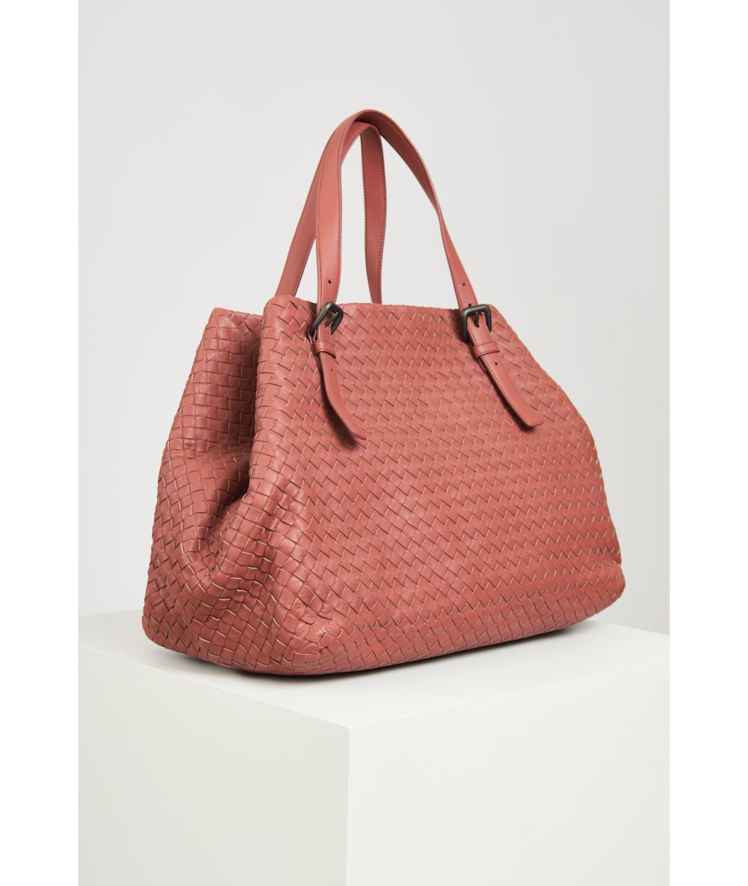 BOTTEGA VENETA Оранжевая кожаная сумка тоут, фото 3