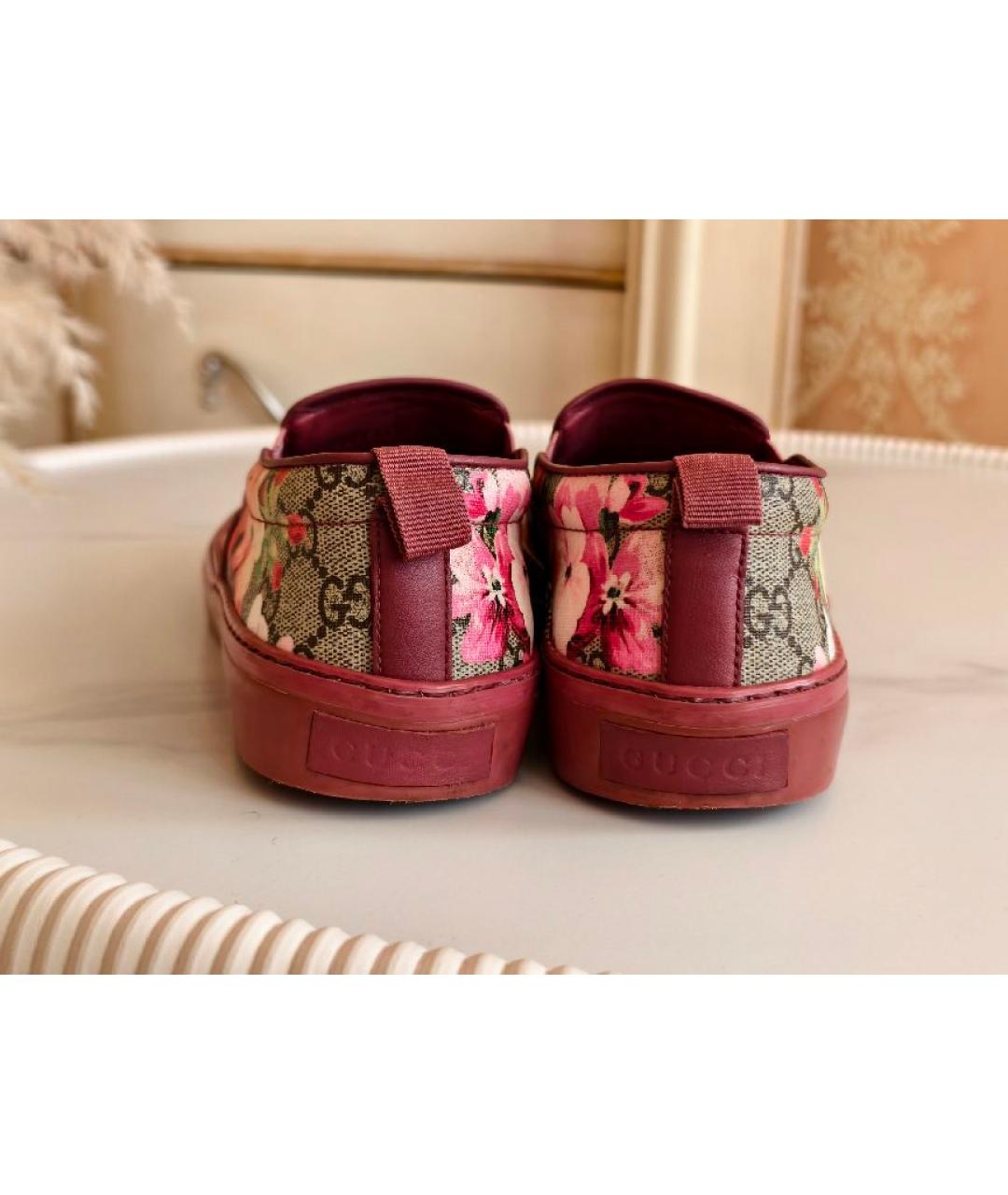 GUCCI Бордовые слипоны, фото 4