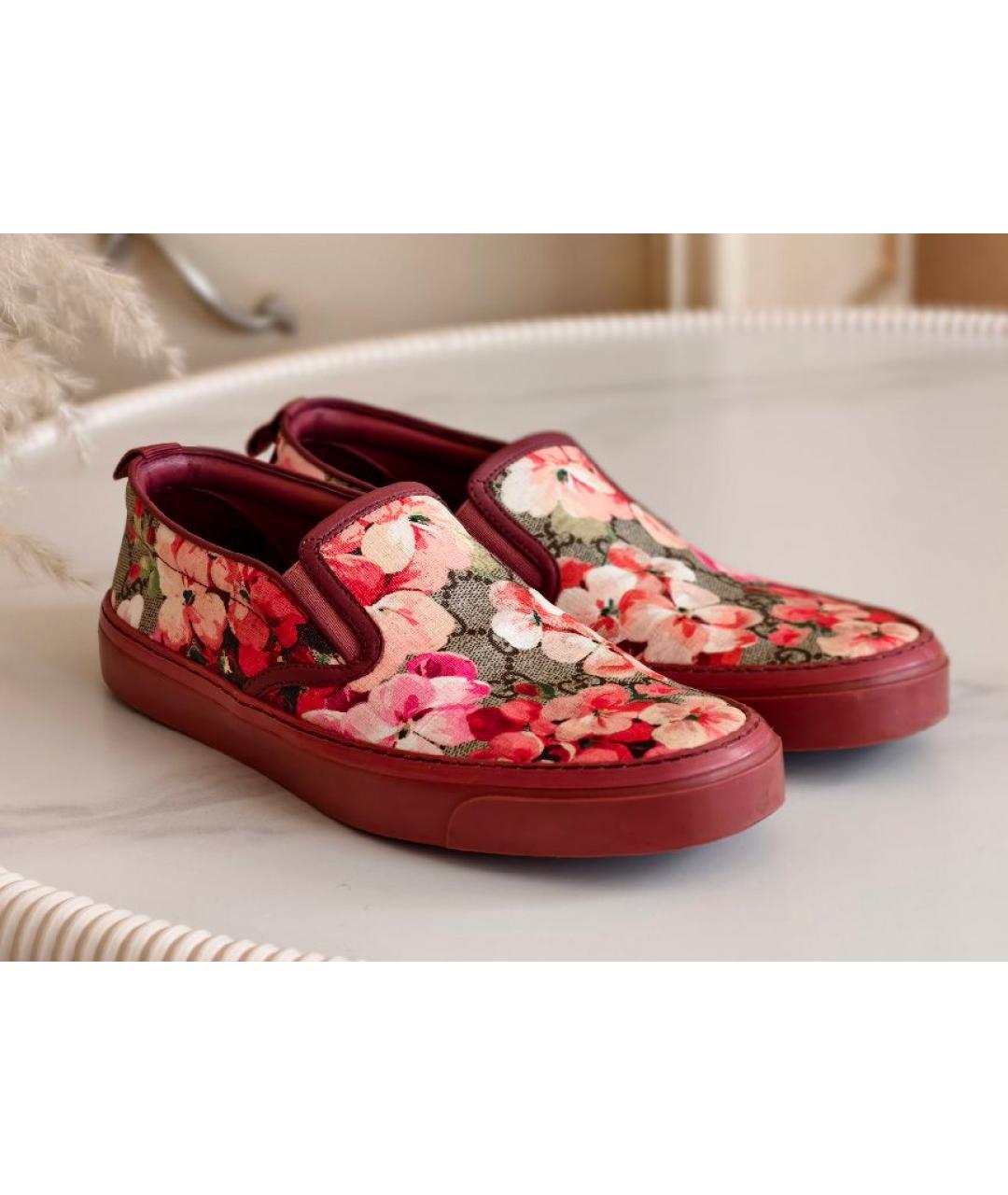 GUCCI Бордовые слипоны, фото 6