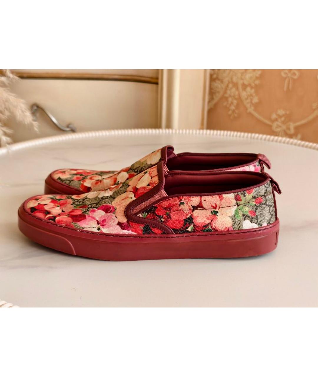 GUCCI Бордовые слипоны, фото 7