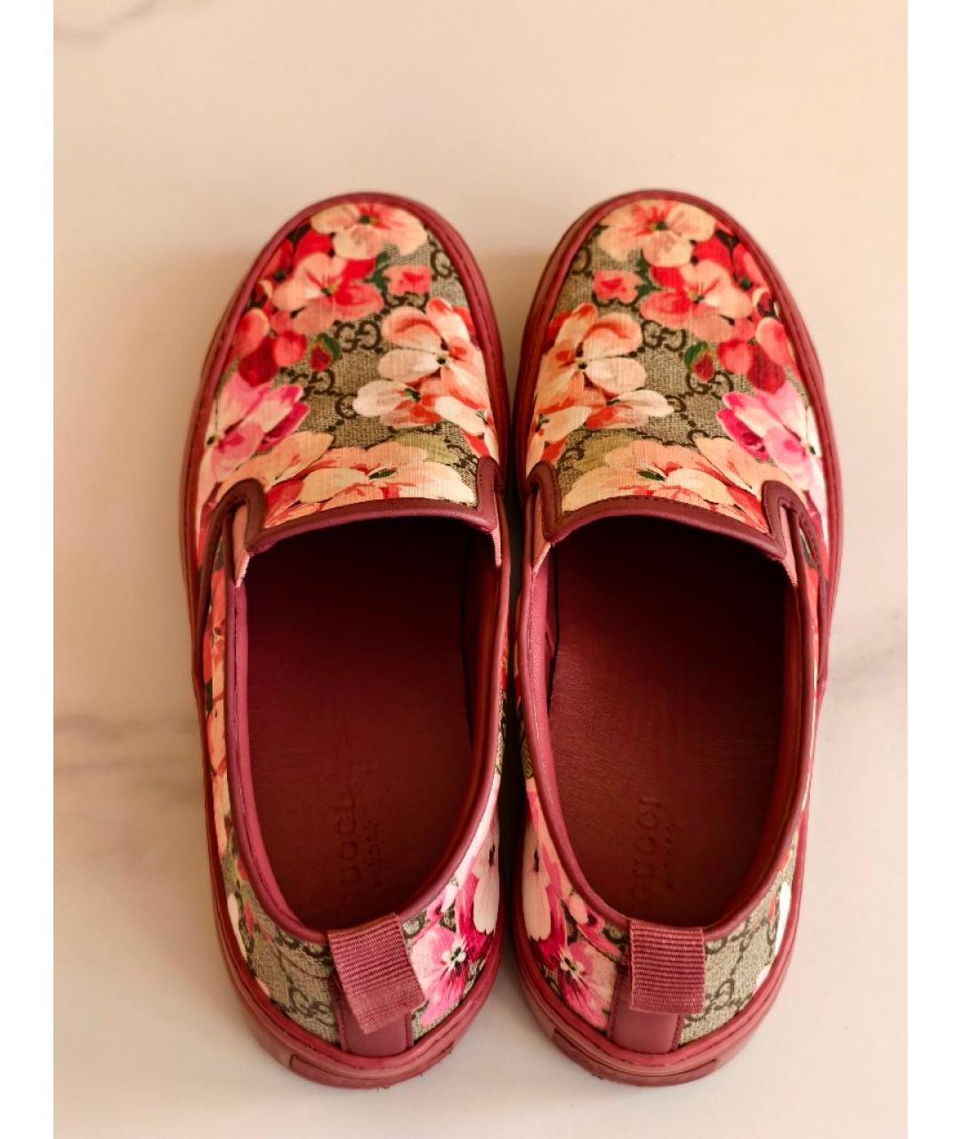GUCCI Бордовые слипоны, фото 3