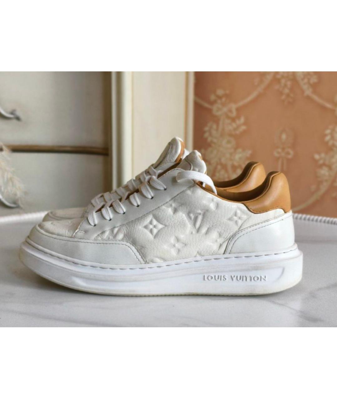 LOUIS VUITTON Белые кожаные кеды, фото 8