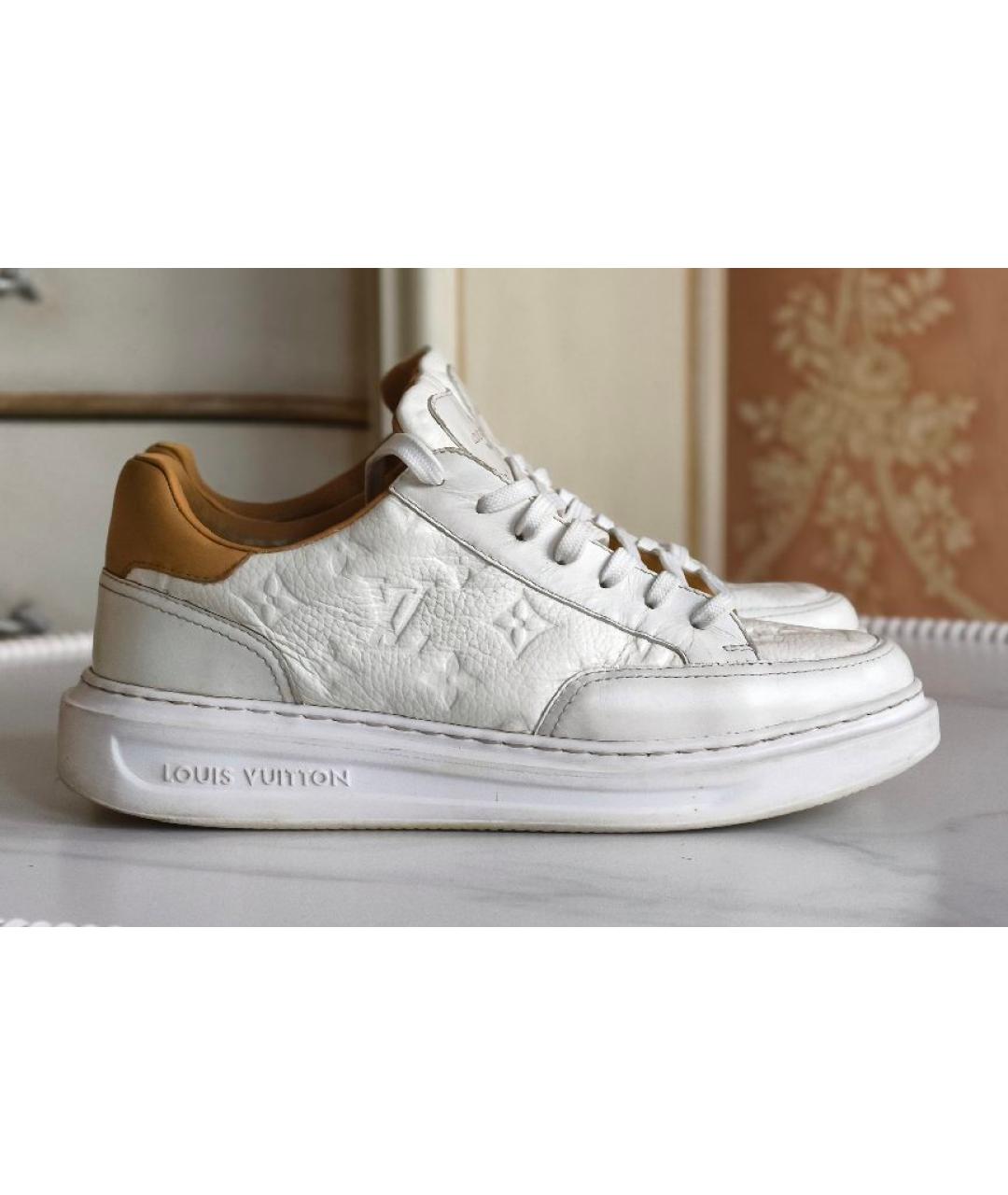 LOUIS VUITTON Белые кожаные кеды, фото 10