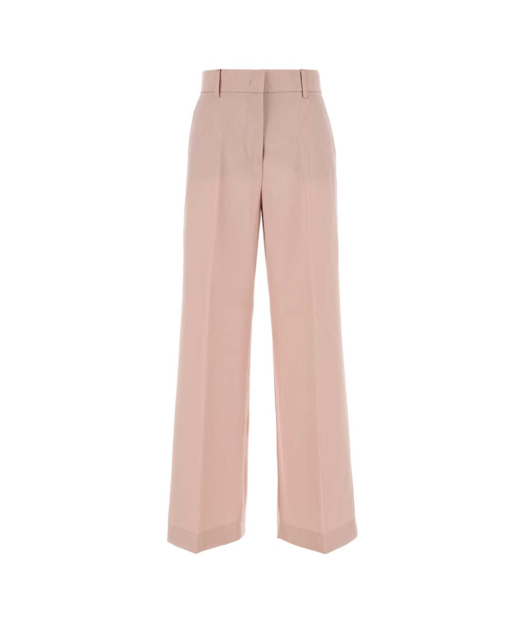 WEEKEND MAX MARA Розовые шерстяные прямые брюки, фото 1