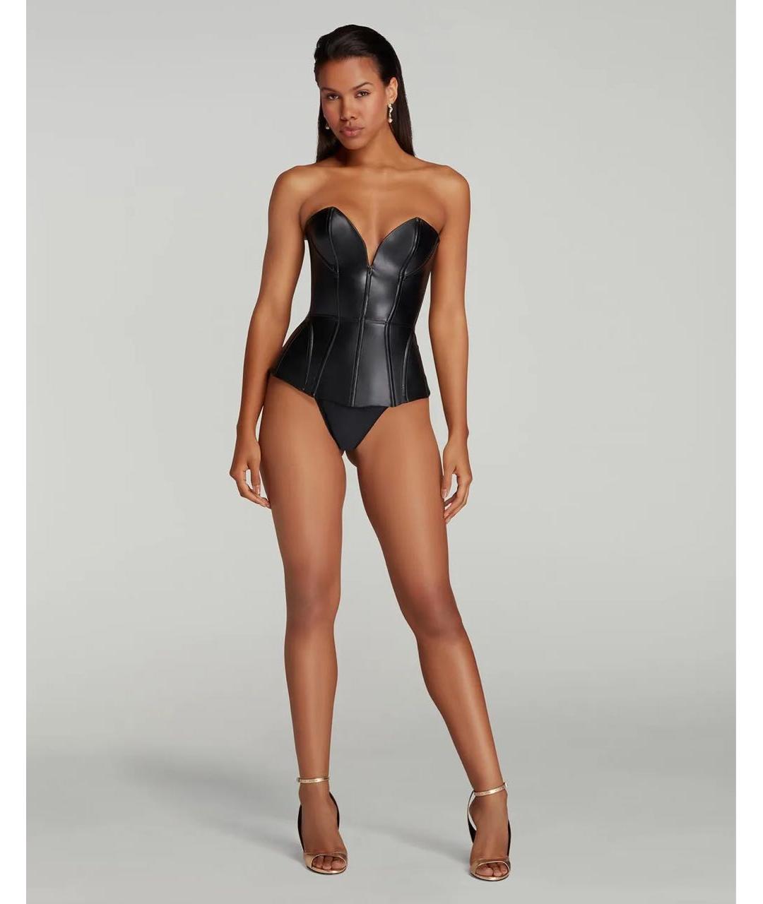 AGENT PROVOCATEUR Черный кожаный корсет, фото 3