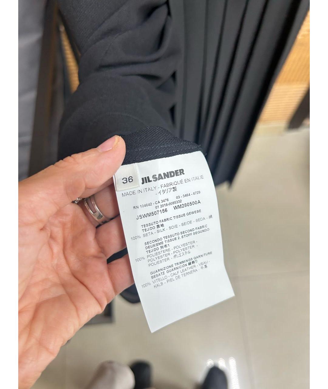 JIL SANDER Черное шелковое платье, фото 6