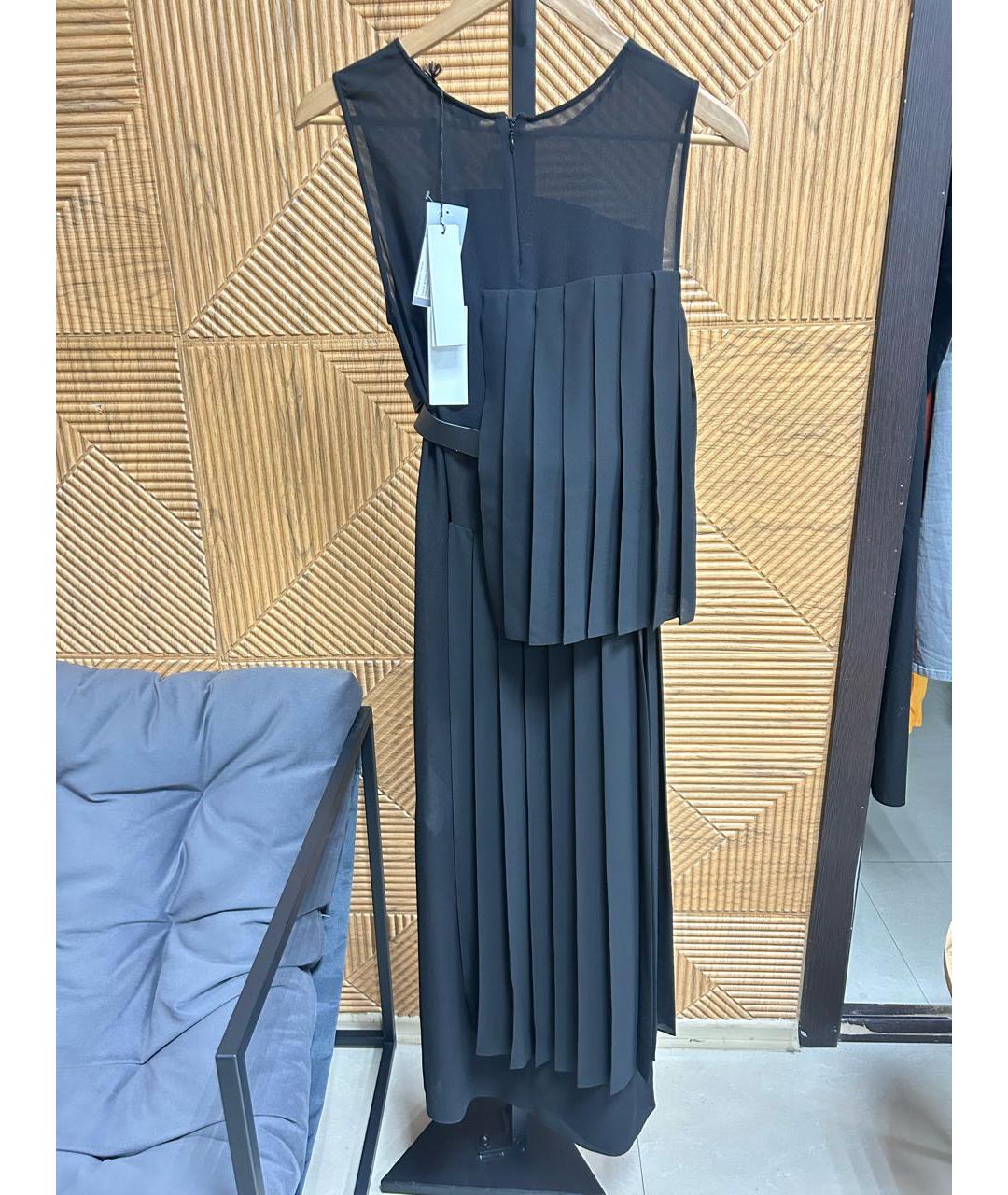 JIL SANDER Черное шелковое платье, фото 5