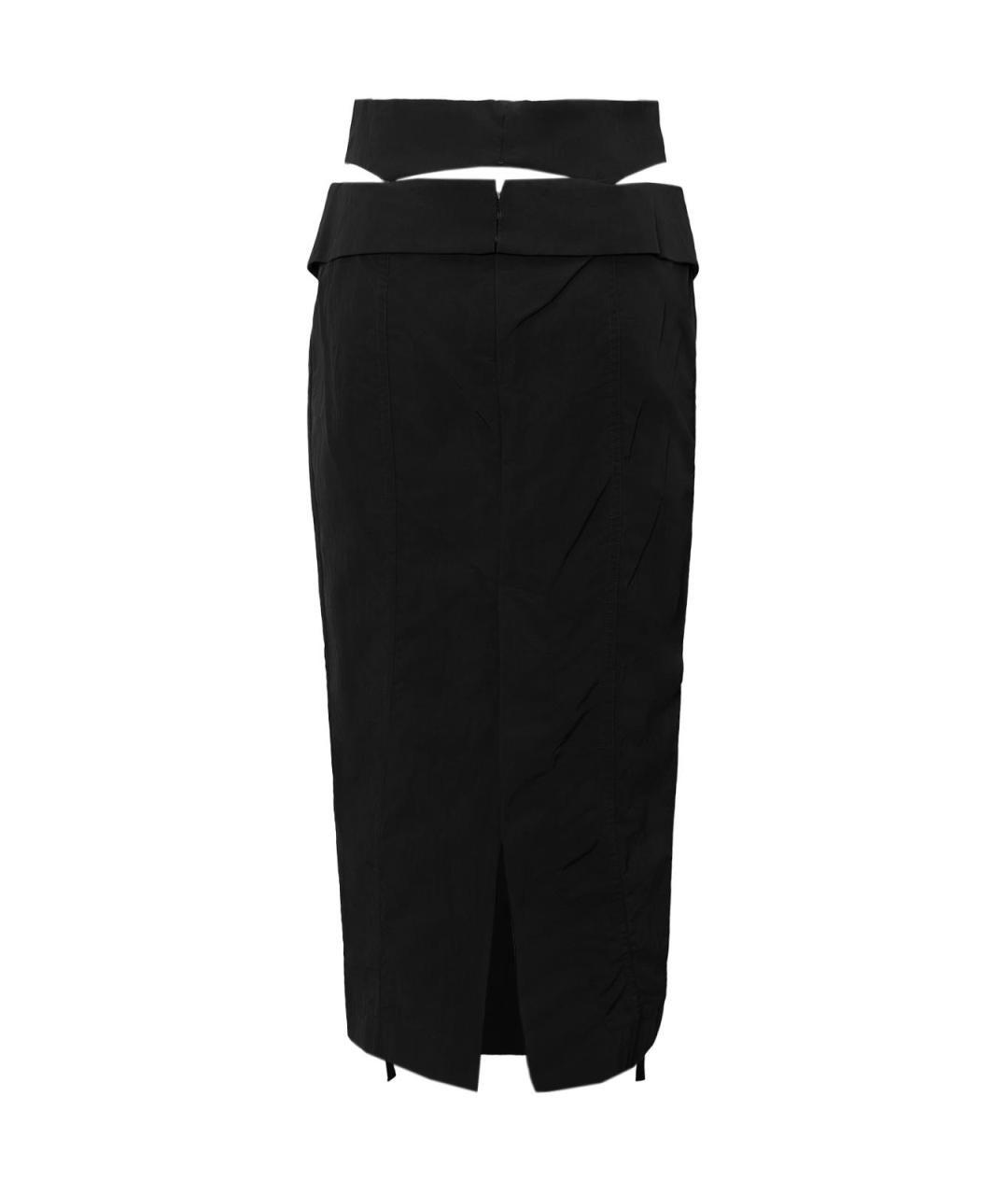 JACQUEMUS Черная полиэстеровая юбка миди, фото 3
