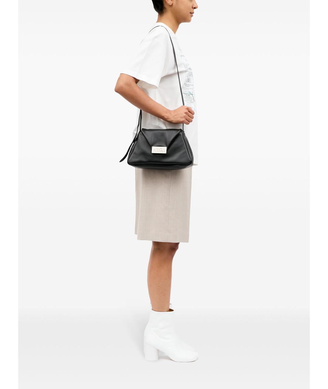 MM6 MAISON MARGIELA Черная кожаная сумка через плечо, фото 2
