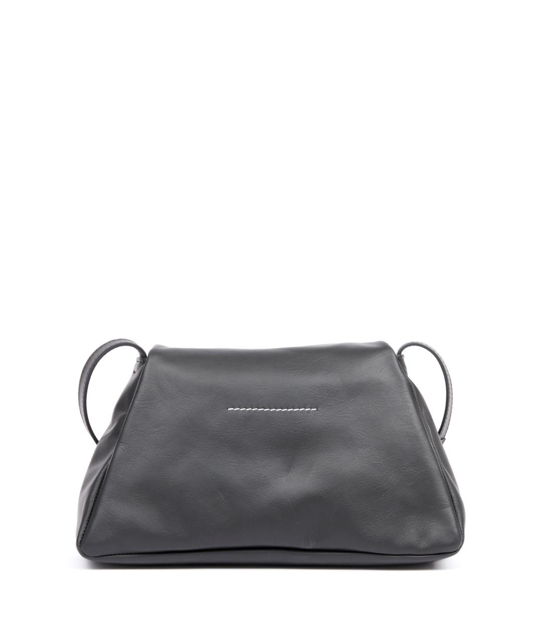 MM6 MAISON MARGIELA Черная кожаная сумка через плечо, фото 3
