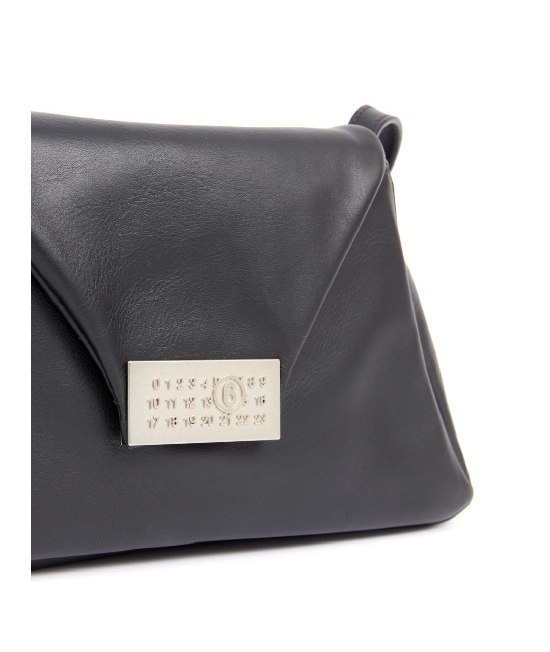 MM6 MAISON MARGIELA Черная кожаная сумка через плечо, фото 5