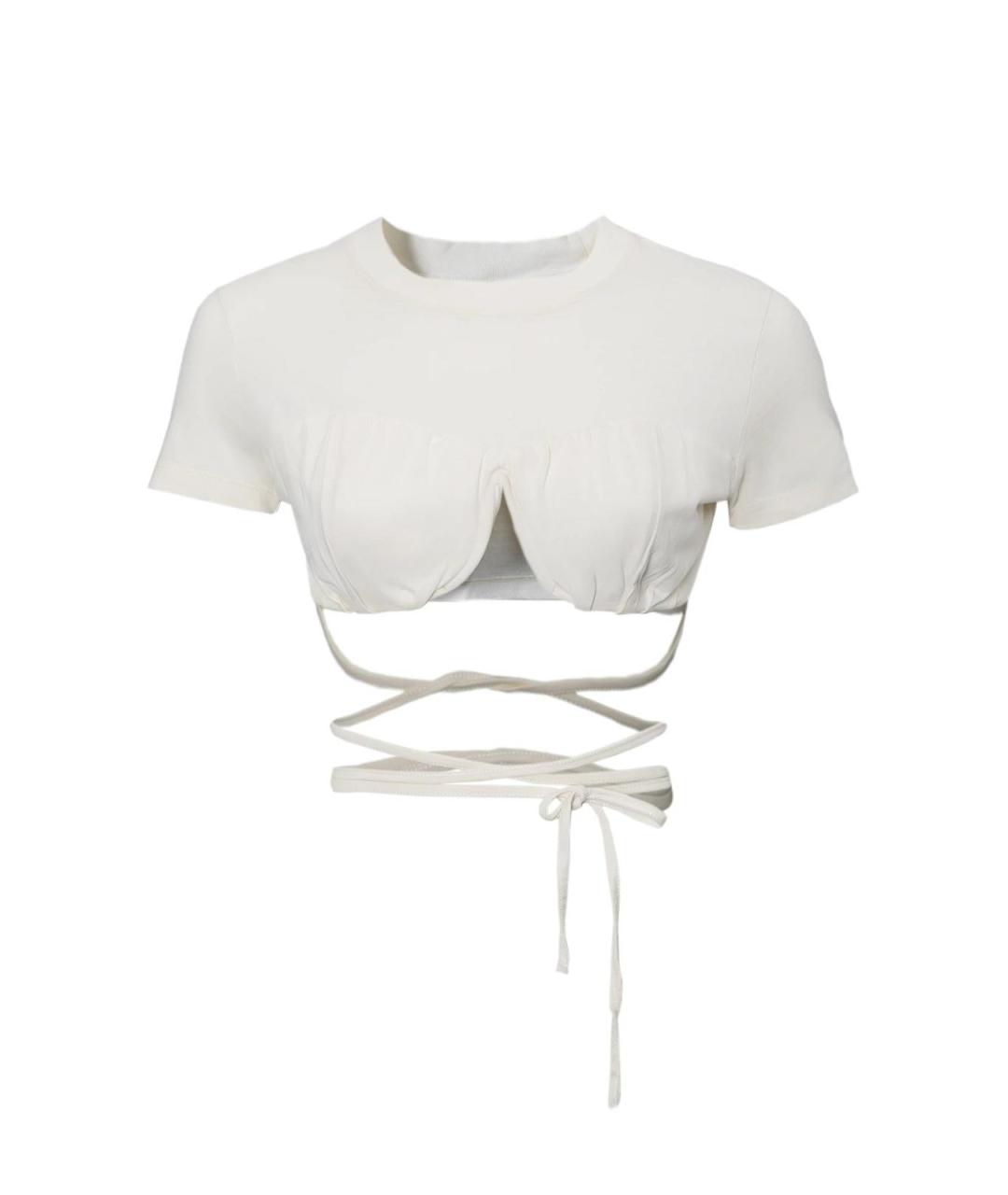 JACQUEMUS Белая хлопковая футболка, фото 2