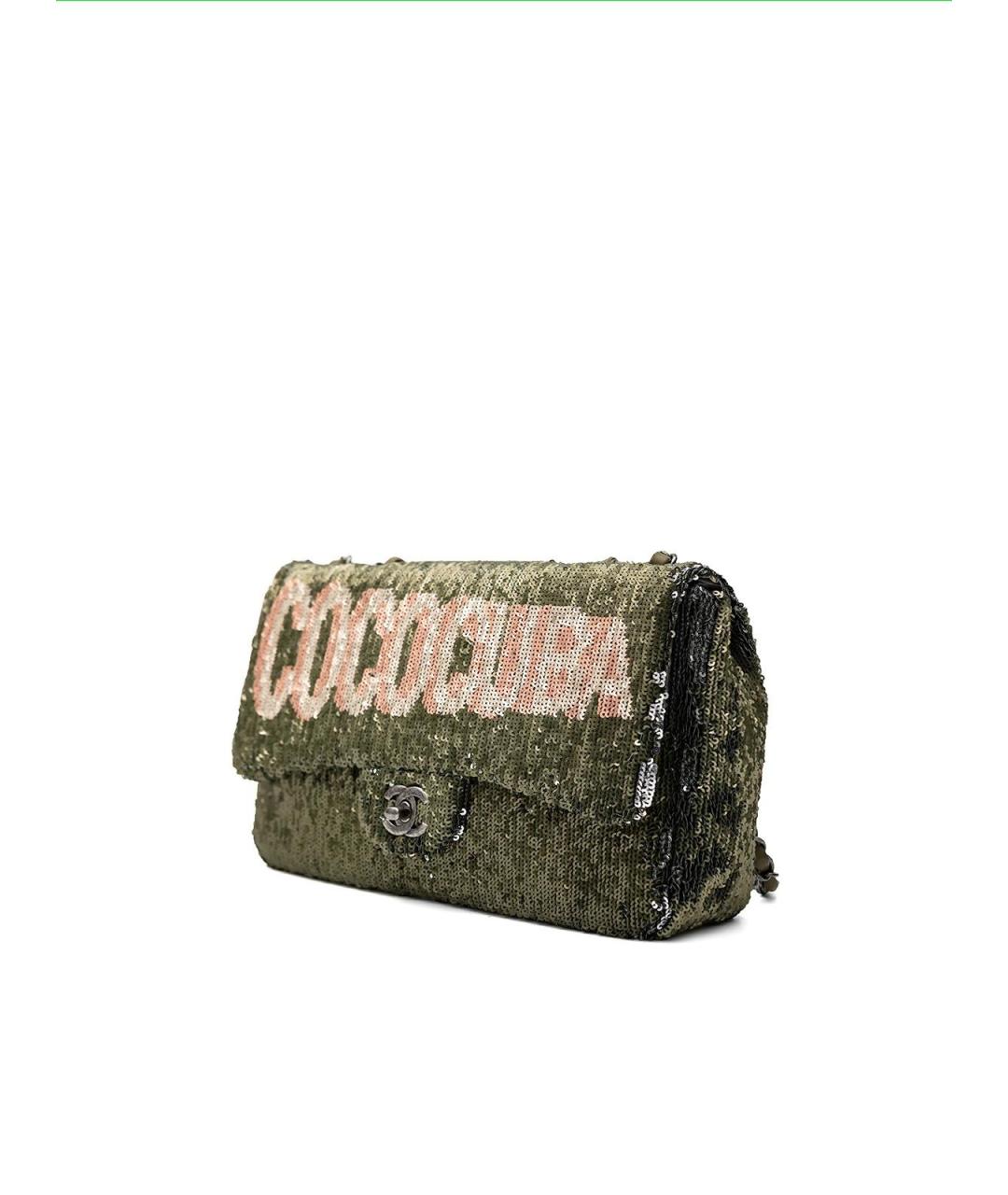 CHANEL Зеленая кожаная сумка тоут, фото 3