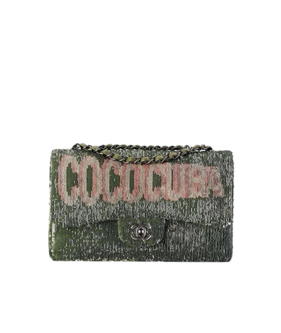 CHANEL Зеленая кожаная сумка тоут, фото 1