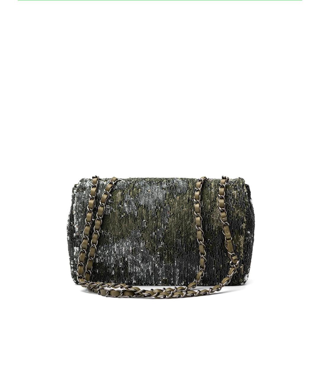 CHANEL Зеленая кожаная сумка тоут, фото 4