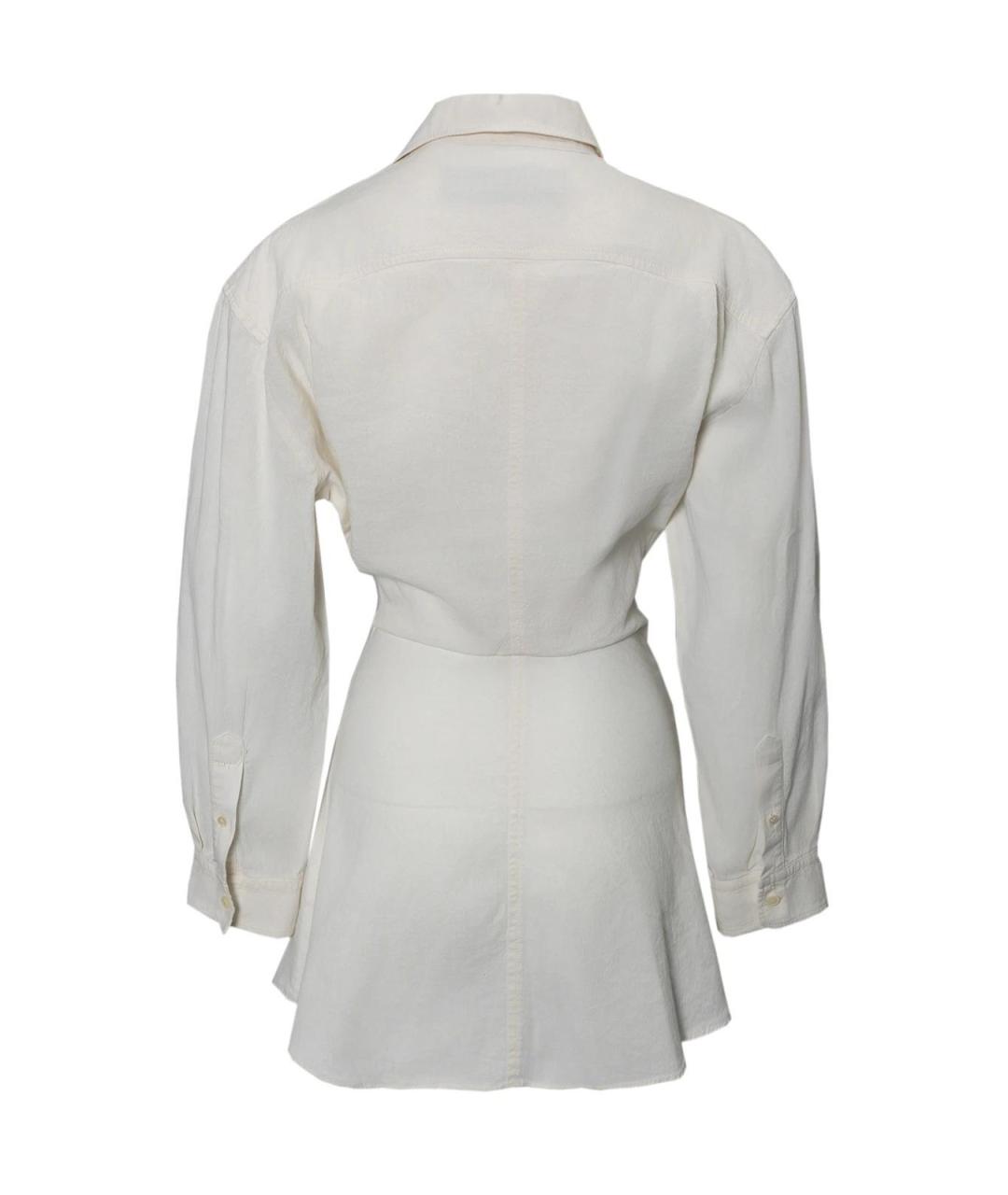 JACQUEMUS Белое хлопковое повседневное платье, фото 3