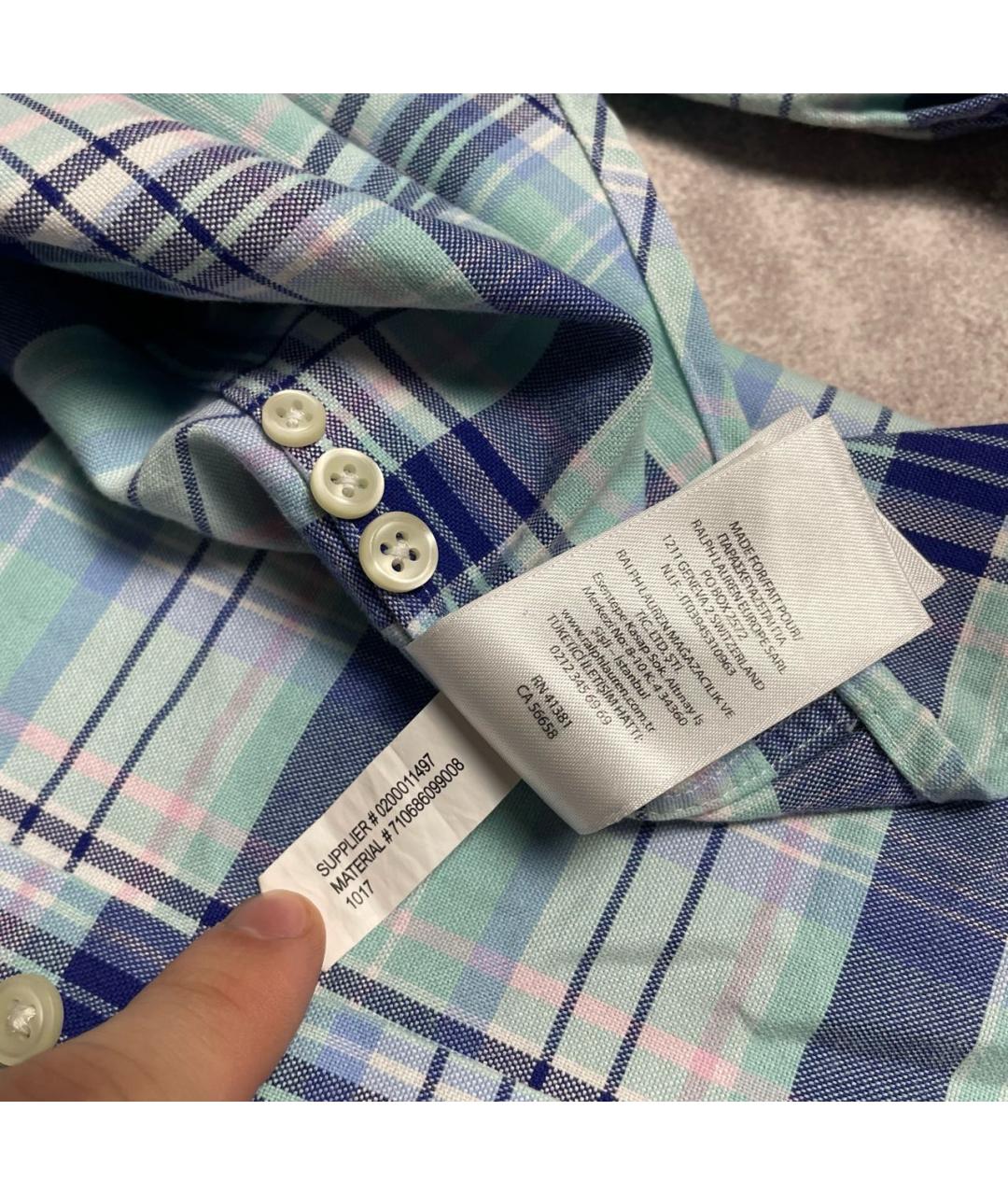 RALPH LAUREN Мульти хлопковая кэжуал рубашка, фото 6