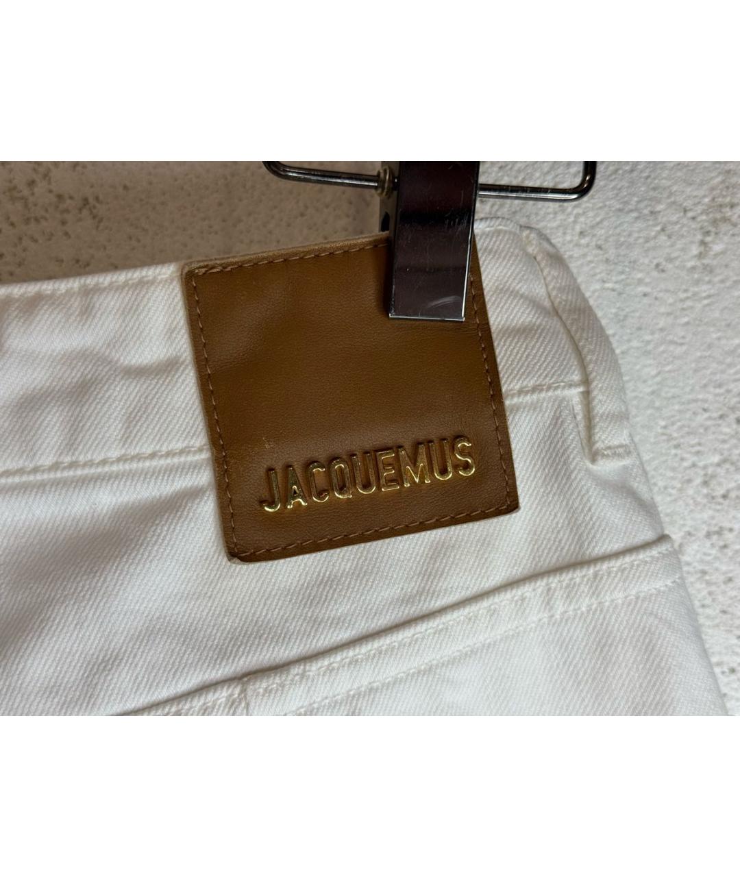 JACQUEMUS Белые хлопковые джинсы клеш, фото 7
