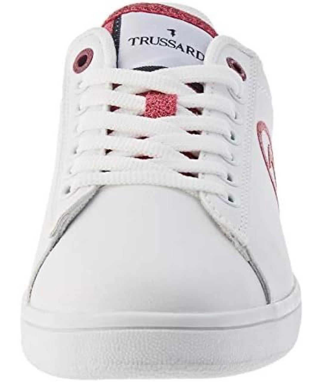 TRUSSARDI Белые кроссовки из искусственной кожи, фото 2