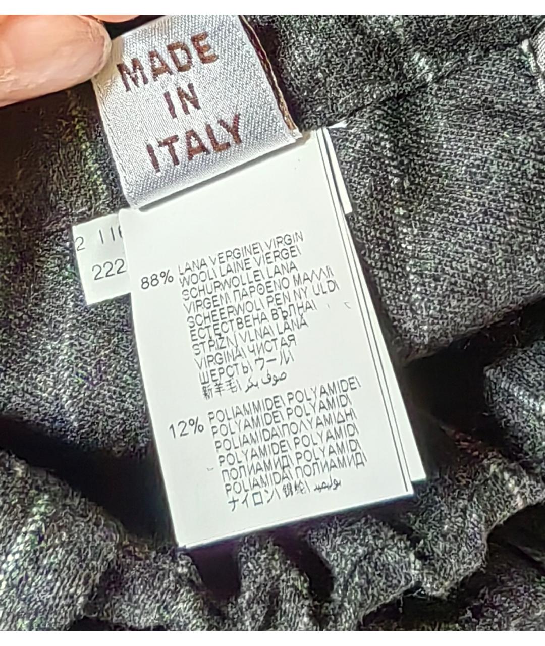 BRUNELLO CUCINELLI Антрацитовые шерстяные прямые брюки, фото 5