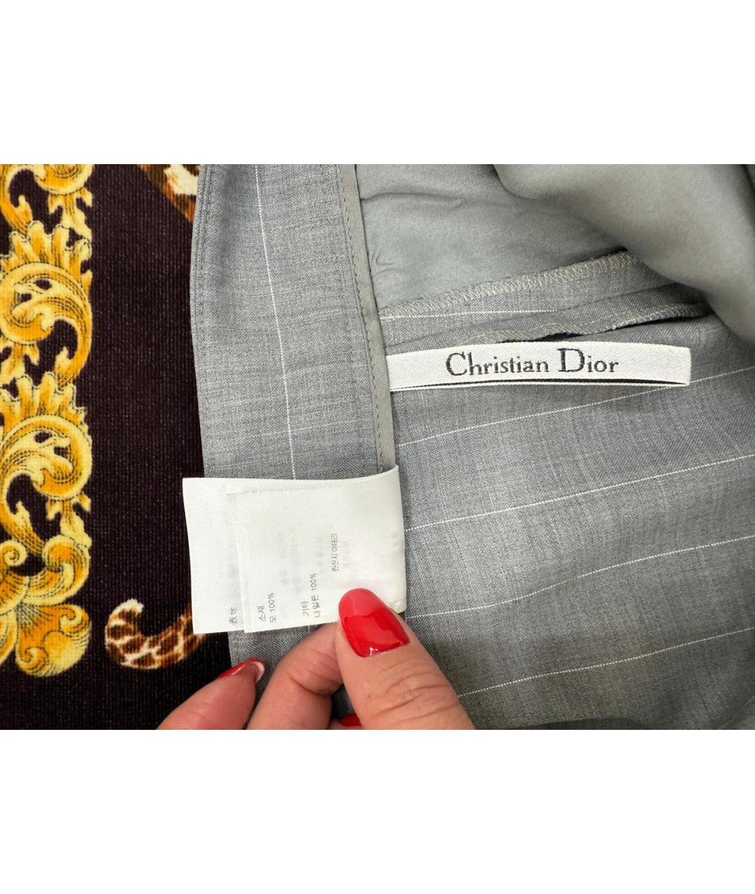 CHRISTIAN DIOR Серые шерстяные шорты, фото 6