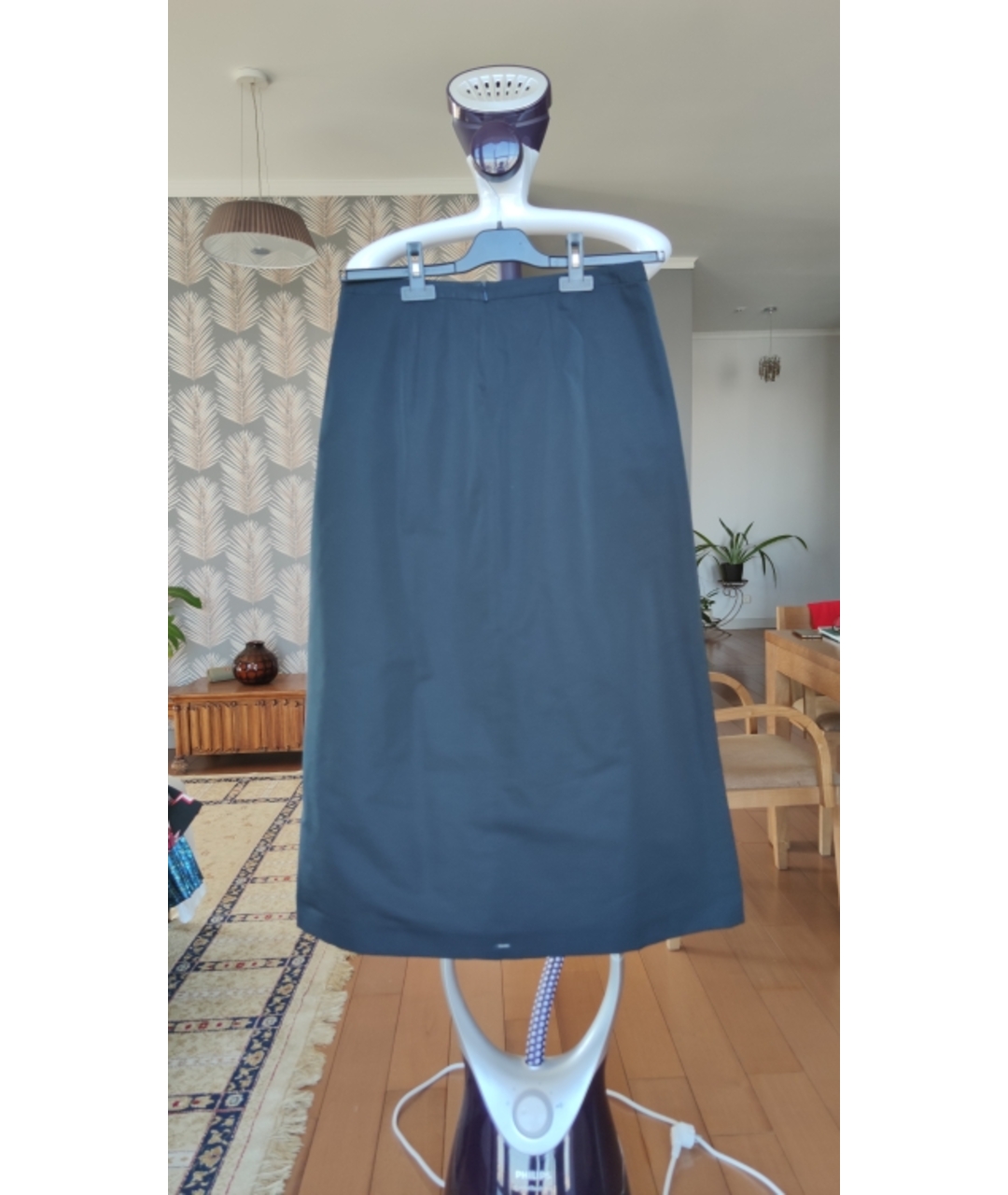 MAX MARA Темно-синяя хлопковая юбка макси, фото 2