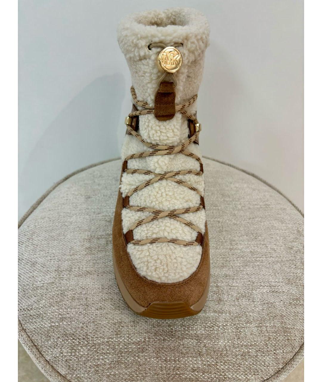 MICHAEL KORS Бежевые кожаные ботинки, фото 2