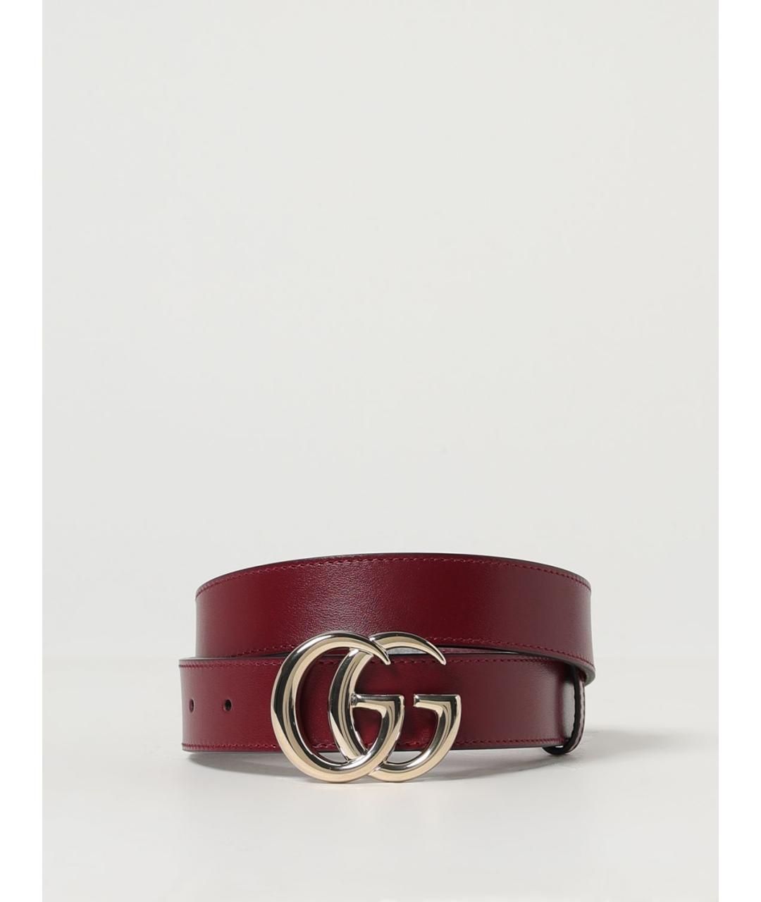GUCCI Бордовый кожаный ремень, фото 3