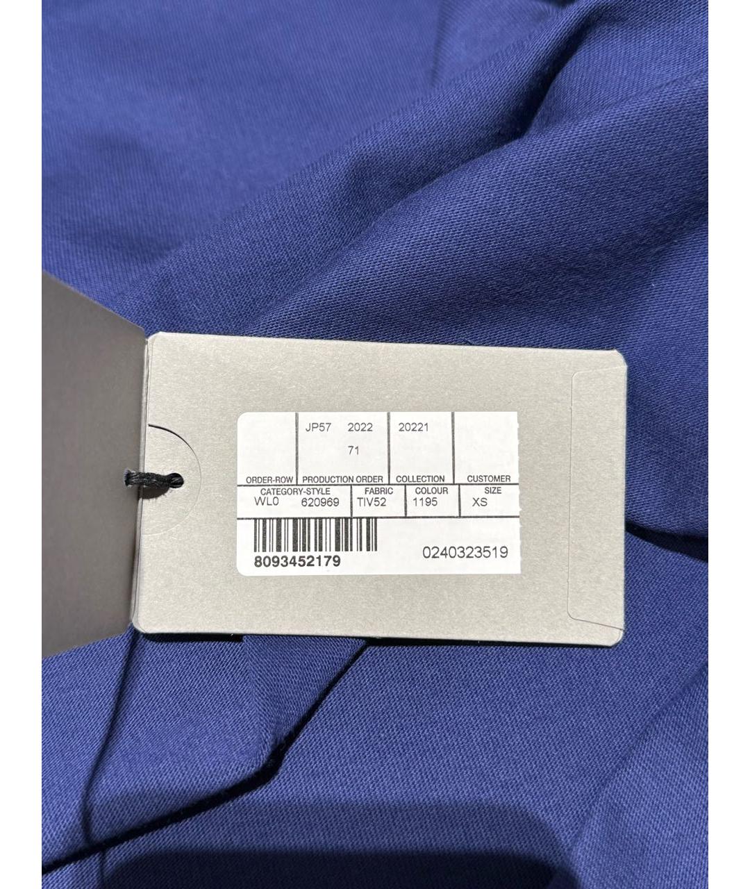 BALENCIAGA Темно-синяя хлопковая футболка, фото 5