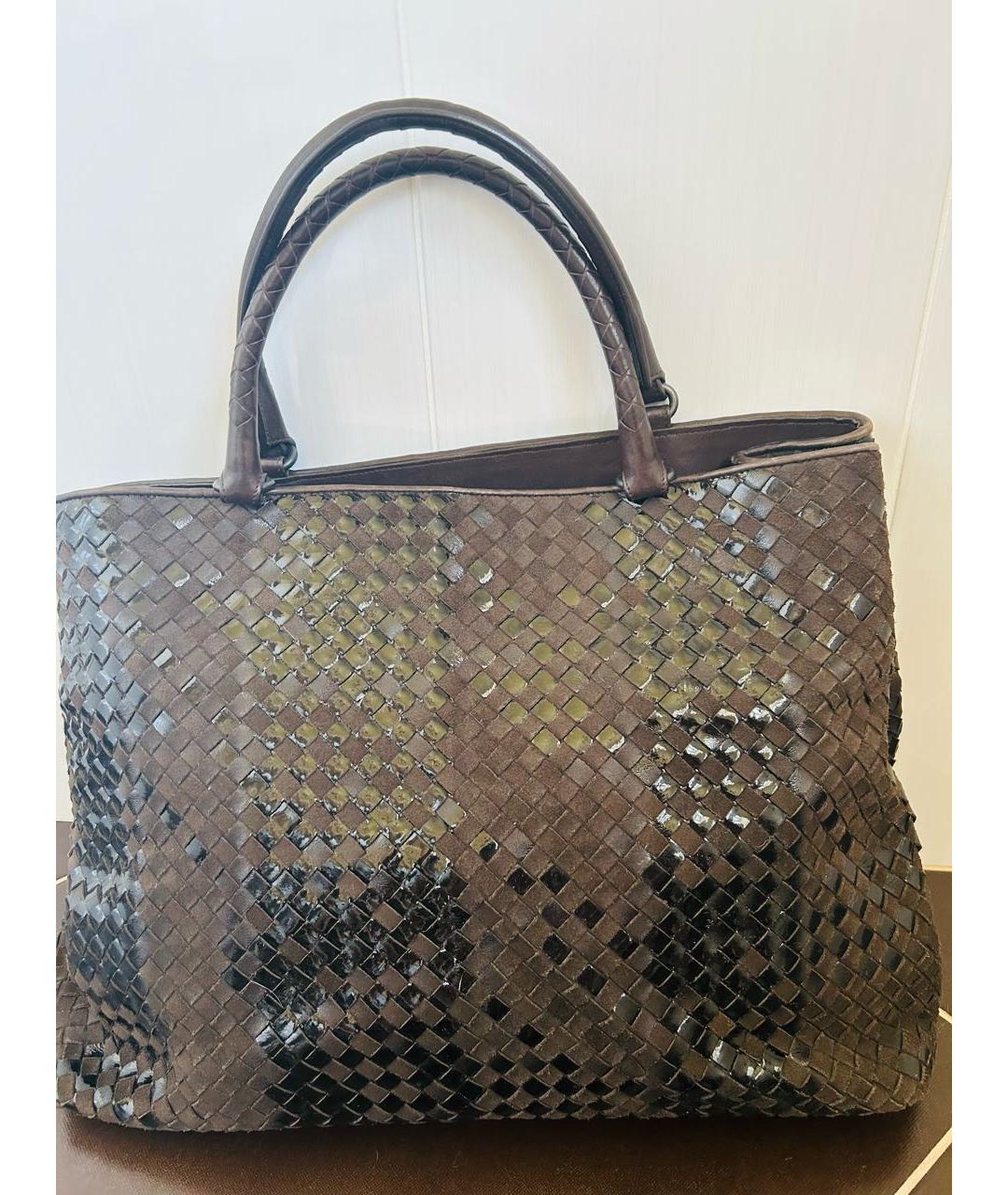 BOTTEGA VENETA Коричневая кожаная сумка тоут, фото 3