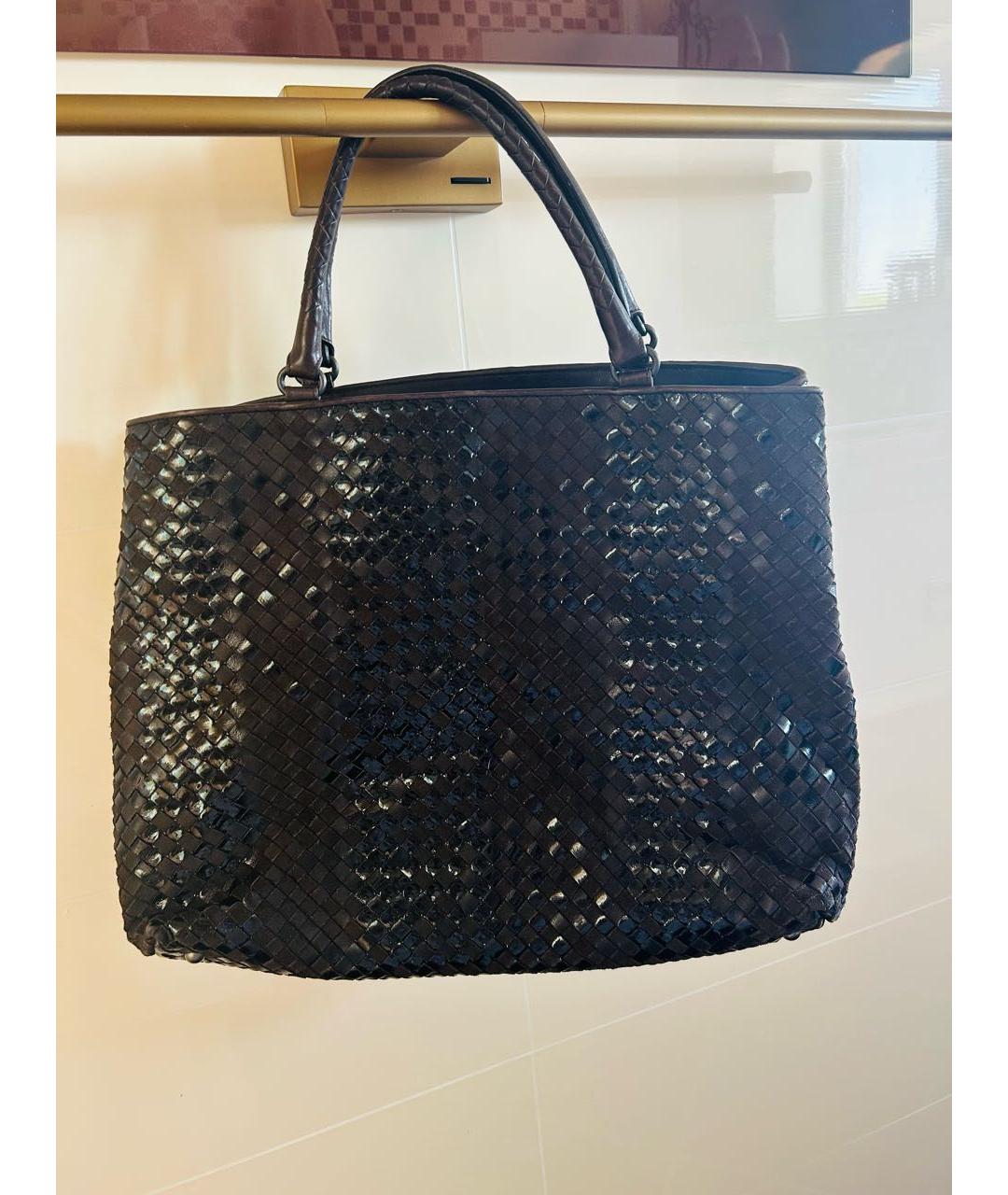 BOTTEGA VENETA Коричневая кожаная сумка тоут, фото 9