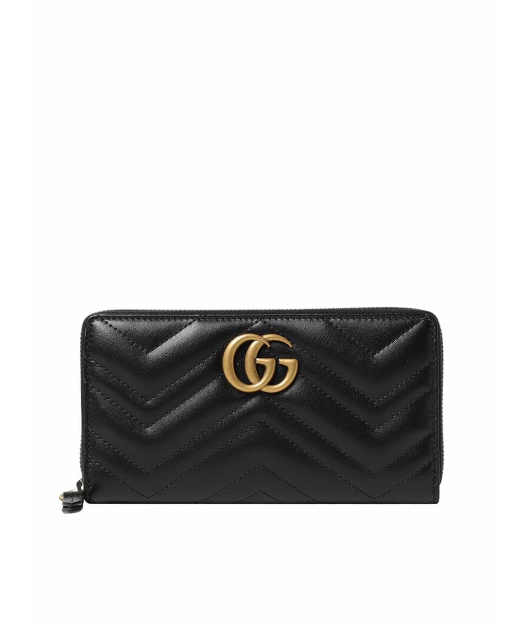 GUCCI Черный кожаный кошелек, фото 1