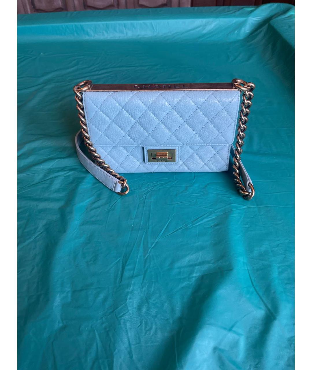 CHANEL Голубая кожаная сумка через плечо, фото 5