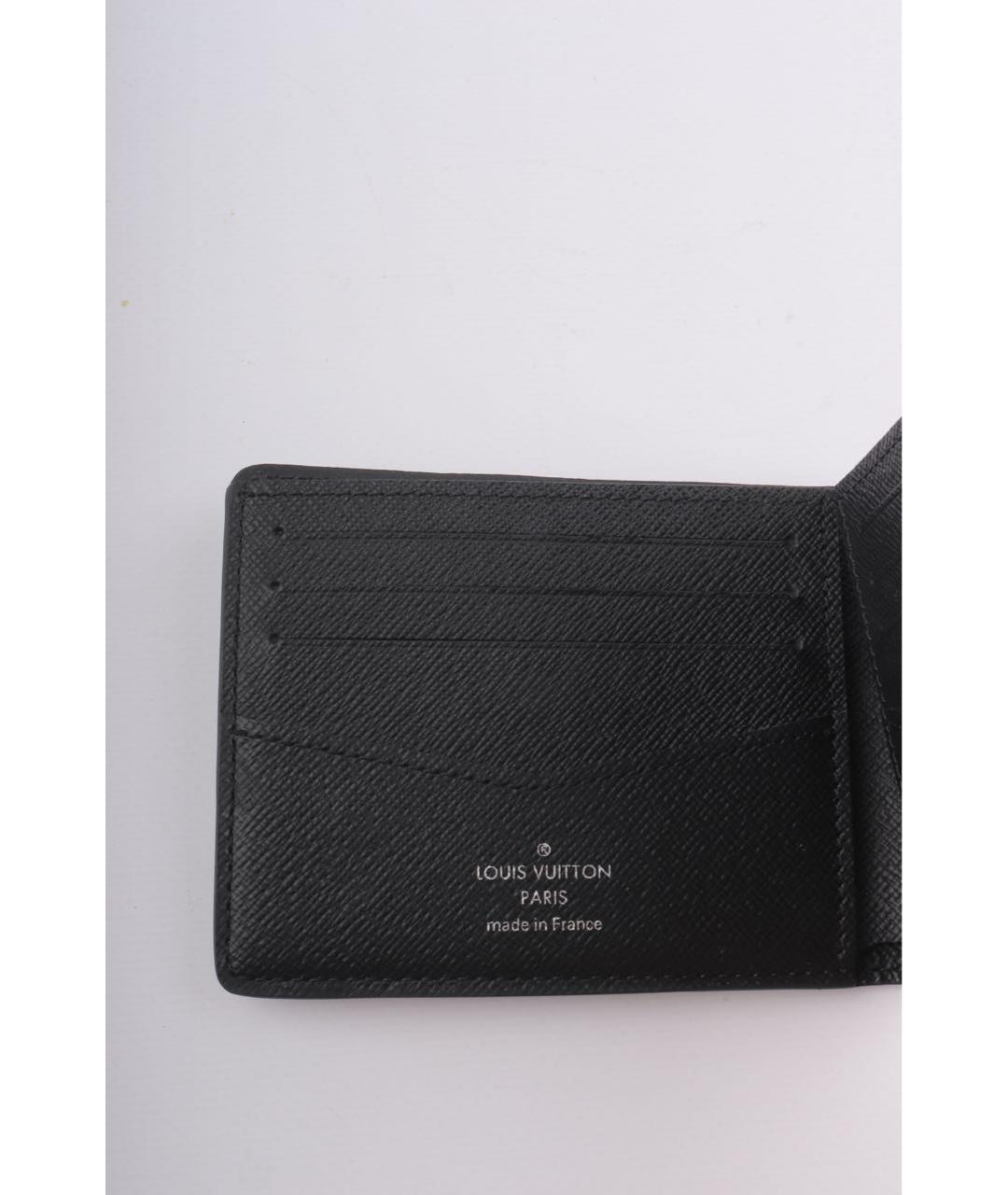 LOUIS VUITTON Черный кожаный кошелек, фото 7