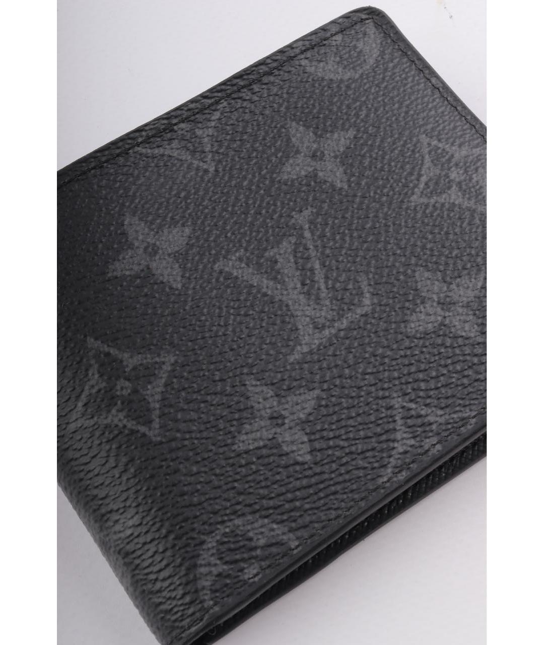 LOUIS VUITTON Черный кожаный кошелек, фото 8