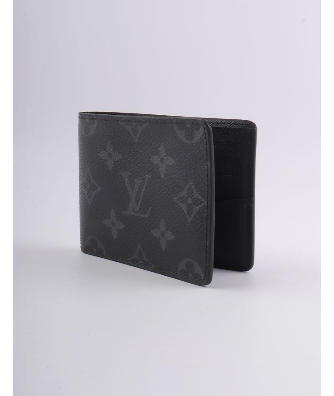 LOUIS VUITTON Черный кожаный кошелек, фото 5