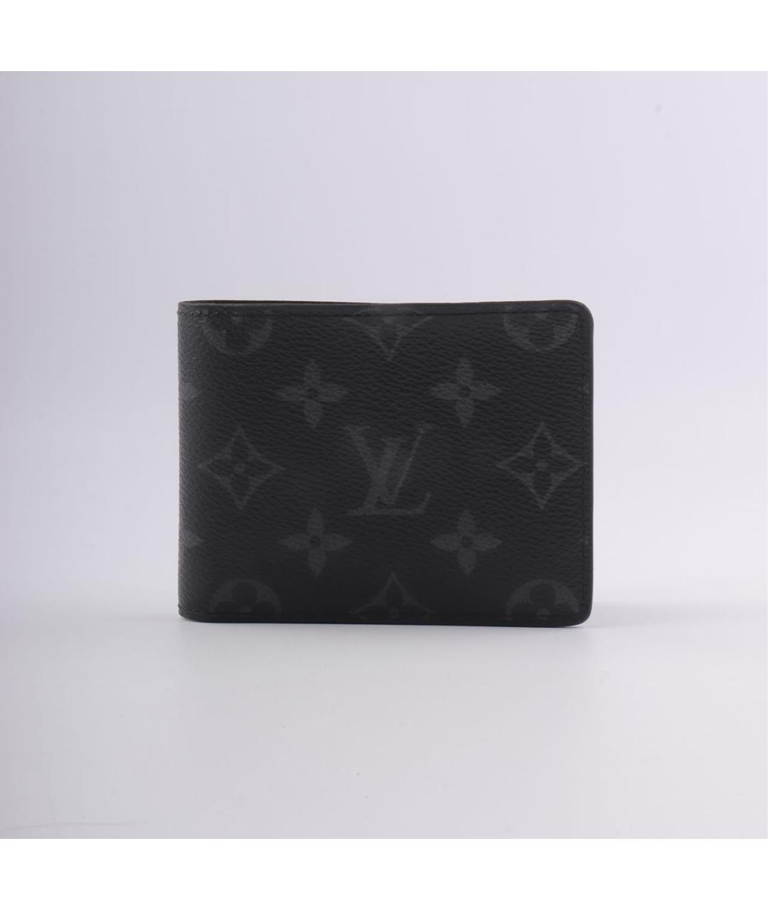 LOUIS VUITTON Черный кожаный кошелек, фото 9